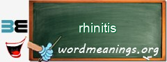 WordMeaning blackboard for rhinitis